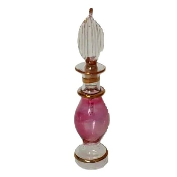 Vintage Glass Mini Perfume Bottle Eastern Boho 2 Piece NIB - Picture 1 of 8